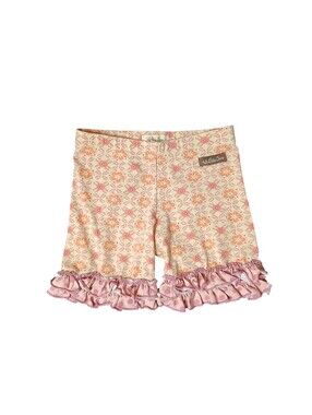 Matilda Jane Girls Cream and Pink Floral Ruffle Hem Shorts